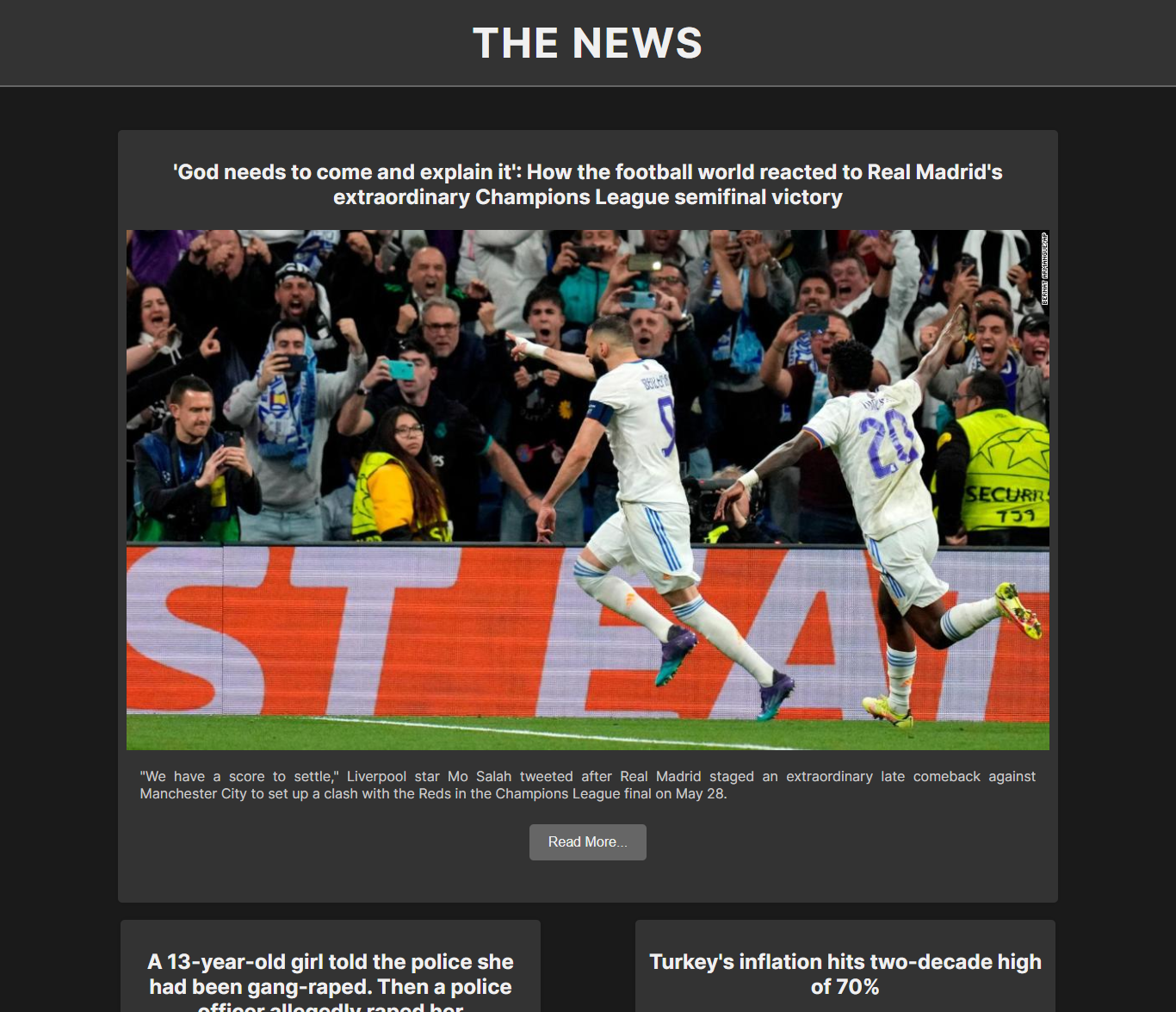Preview do projeto The News